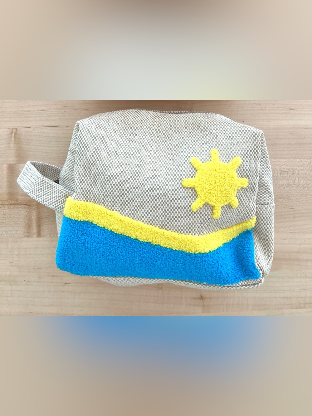 No Boundaries woven pouch in a sea-themed design, NWOT